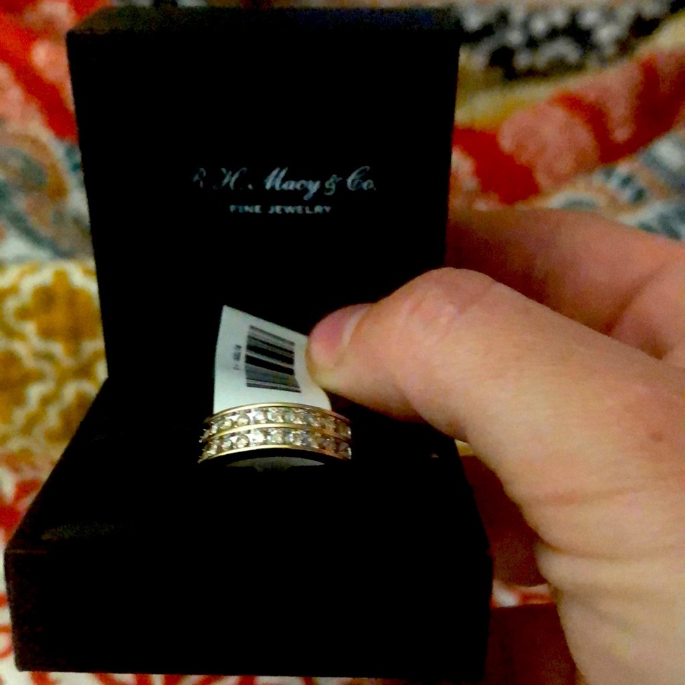 diamond two-row band 14k yellow gold 1/2 c.t